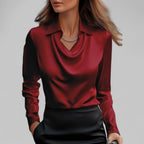 Honorine — Satin Blouse for Women with Cowl Neck (5)