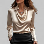 Honorine — Satin Blouse for Women with Cowl Neck (6)