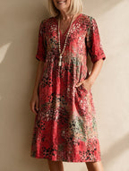 Ines — Printed Summer Dress for Women with V Neck (2)