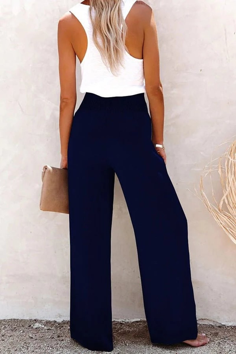 Irene — Linen Wide Leg Pants for Women with Button Front (9)