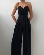 Jeanne — Wrap Jumpsuit for Women with Wide Legs