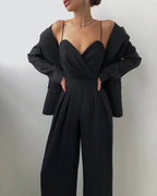 Jeanne — Wrap Jumpsuit for Women with Wide Legs (2)
