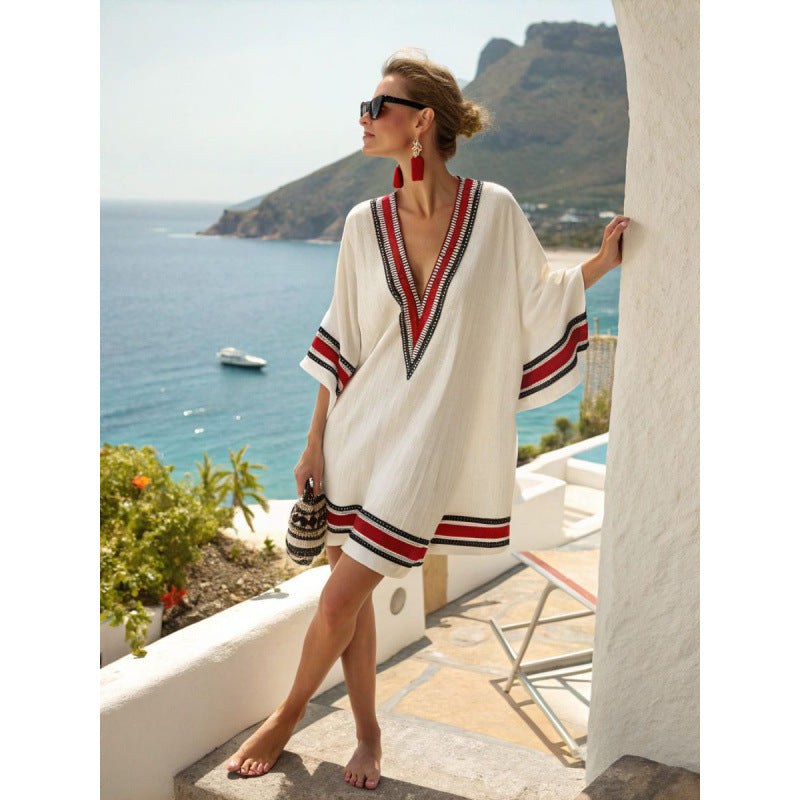 Josephine — Embroidered Kaftan Dress for Women with V Neck (5)