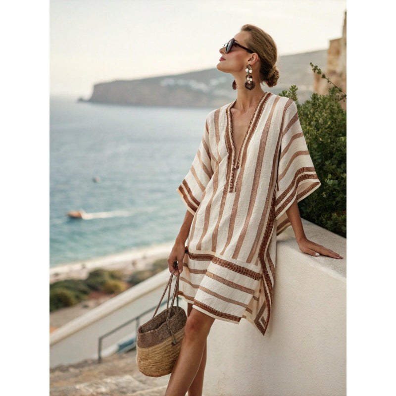 Josephine — Embroidered Kaftan Dress for Women with V Neck (8)