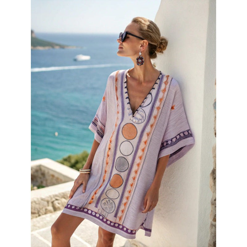 Josephine — Embroidered Kaftan Dress for Women with V Neck (13)