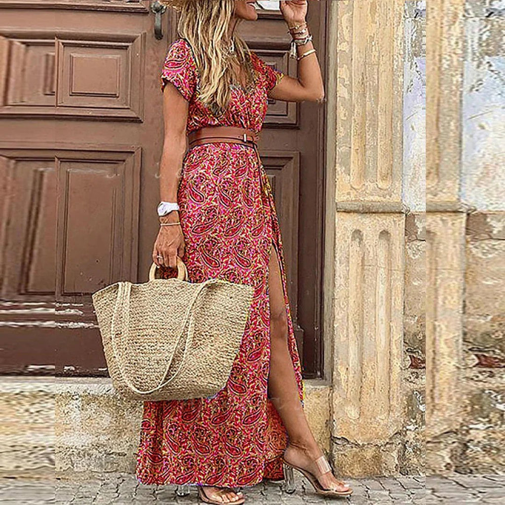 Laurine — Boho Maxi Dress for Women with Belt (4)