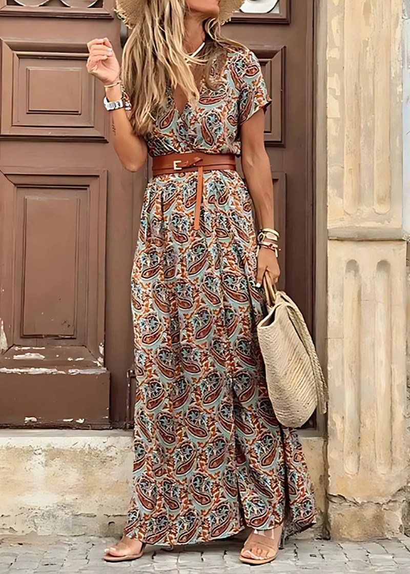 Laurine — Boho Maxi Dress for Women with Belt (5)