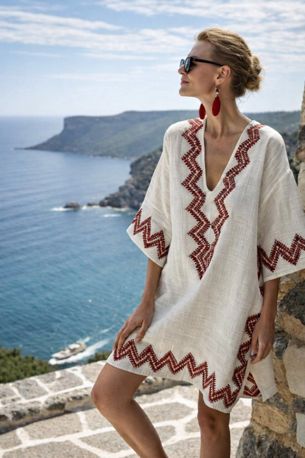 Lea — Embroidered Beach Cover Up Dress for Women (2)