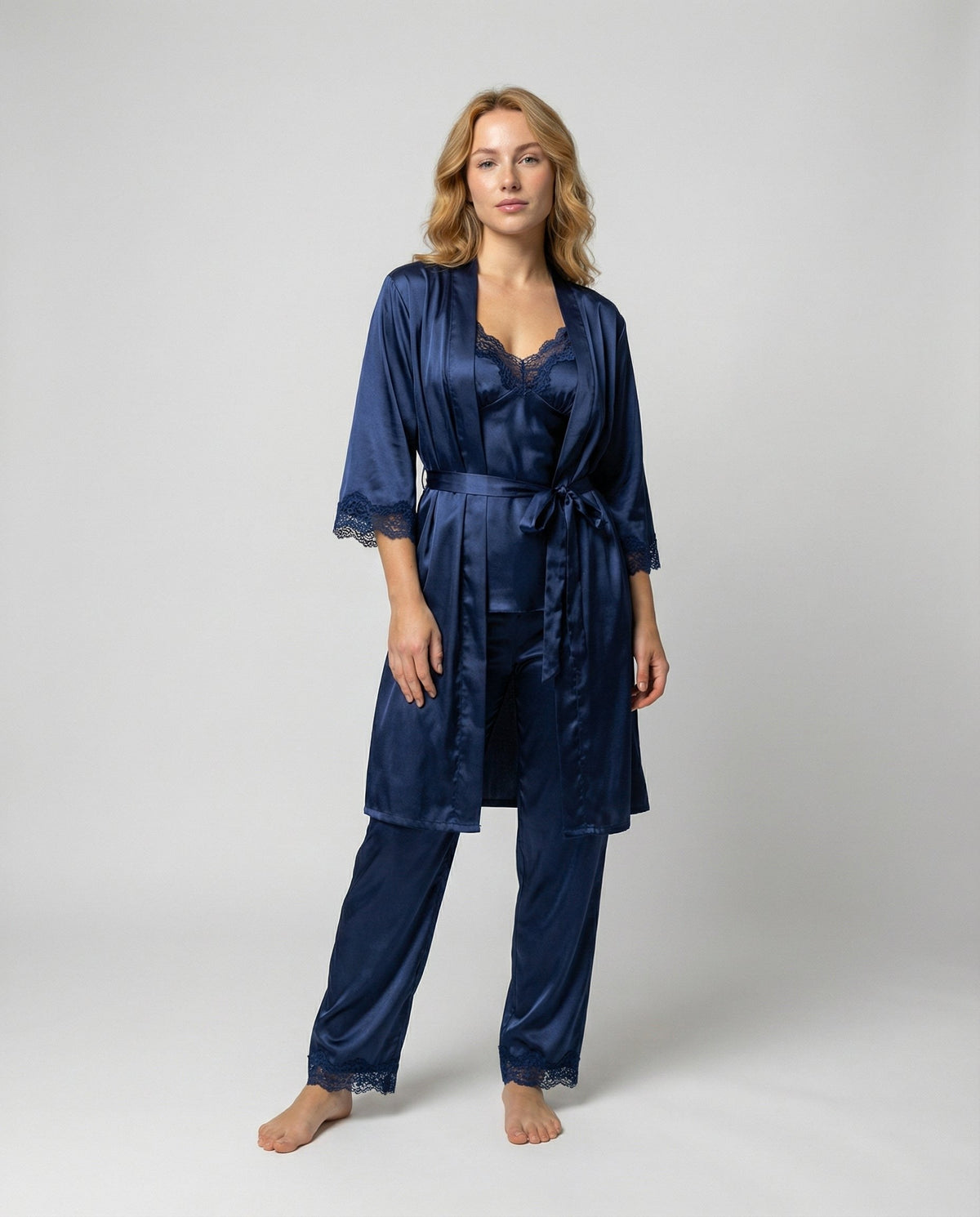 Liliane — Satin Pajama Set for Women with Robe