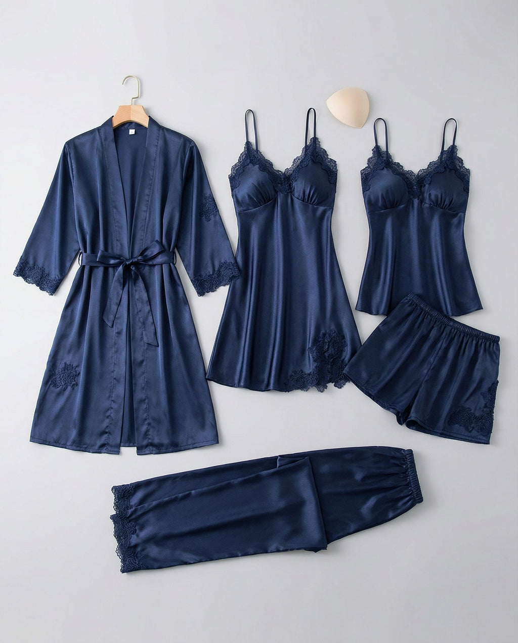 Liliane — Satin Pajama Set for Women with Robe (3)
