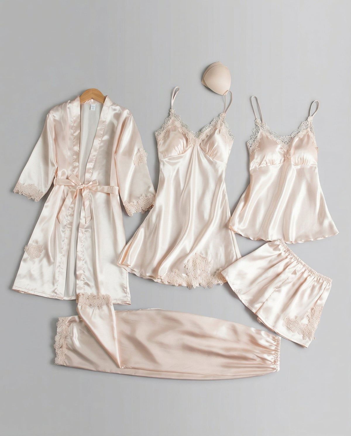 Liliane — Satin Pajama Set for Women with Robe (6)