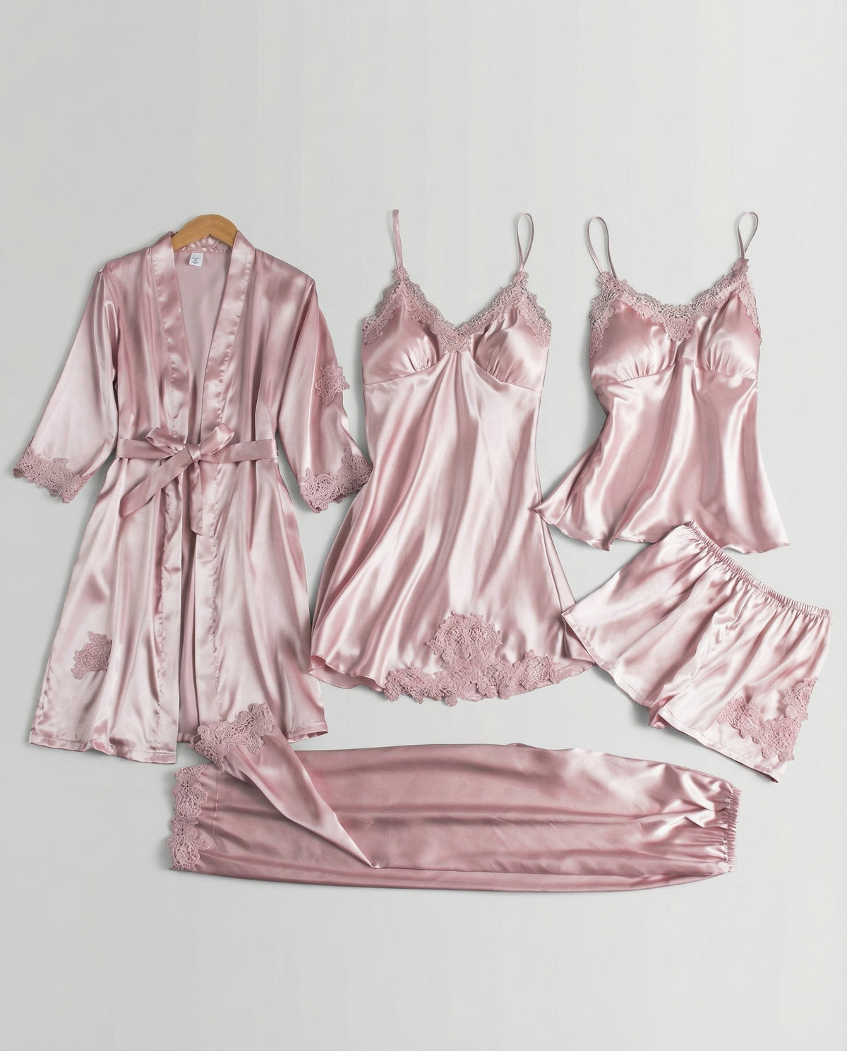 Liliane — Satin Pajama Set for Women with Robe (7)