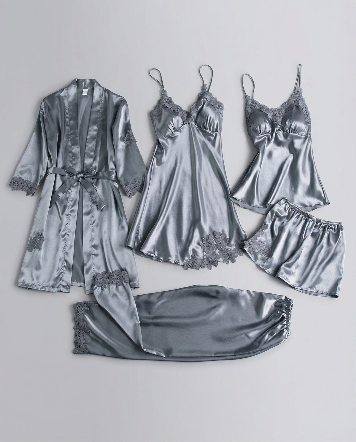 Liliane — Satin Pajama Set for Women with Robe (8)