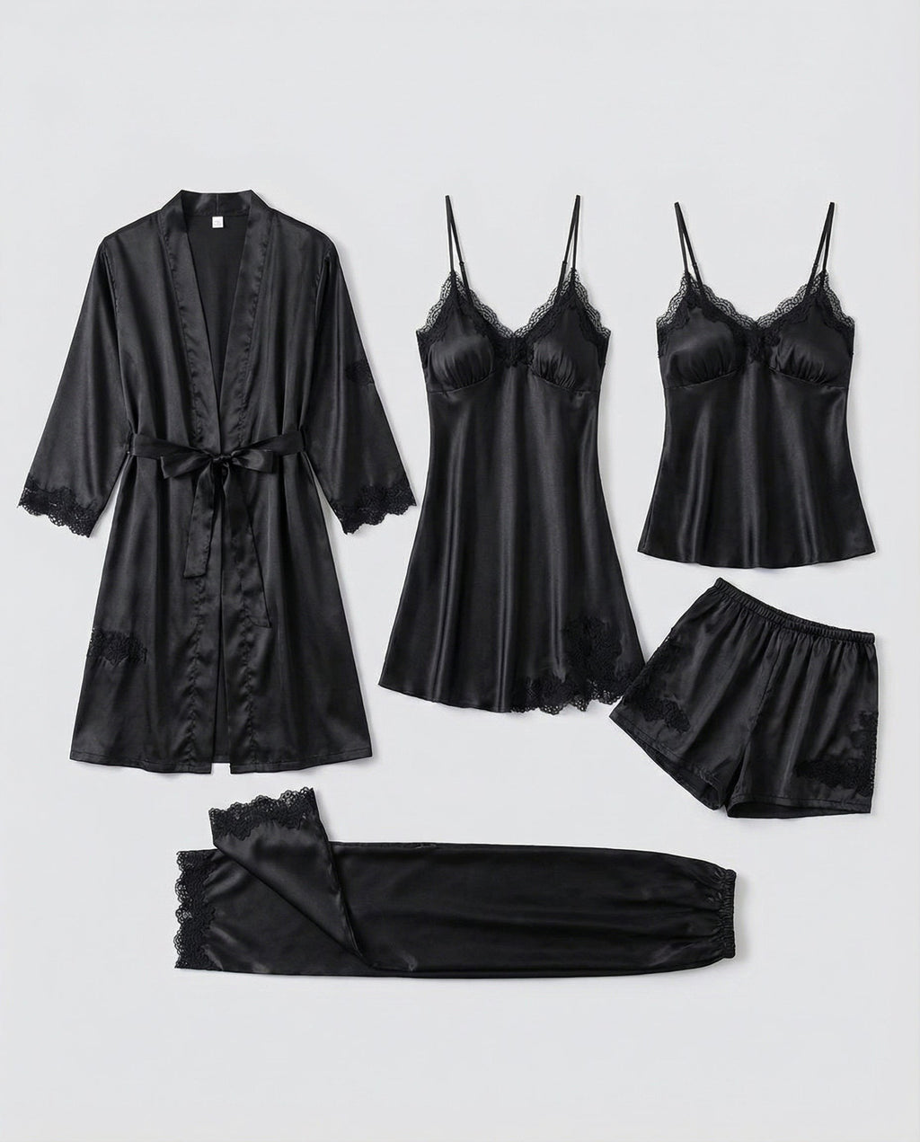 Liliane — Satin Pajama Set for Women with Robe (9)