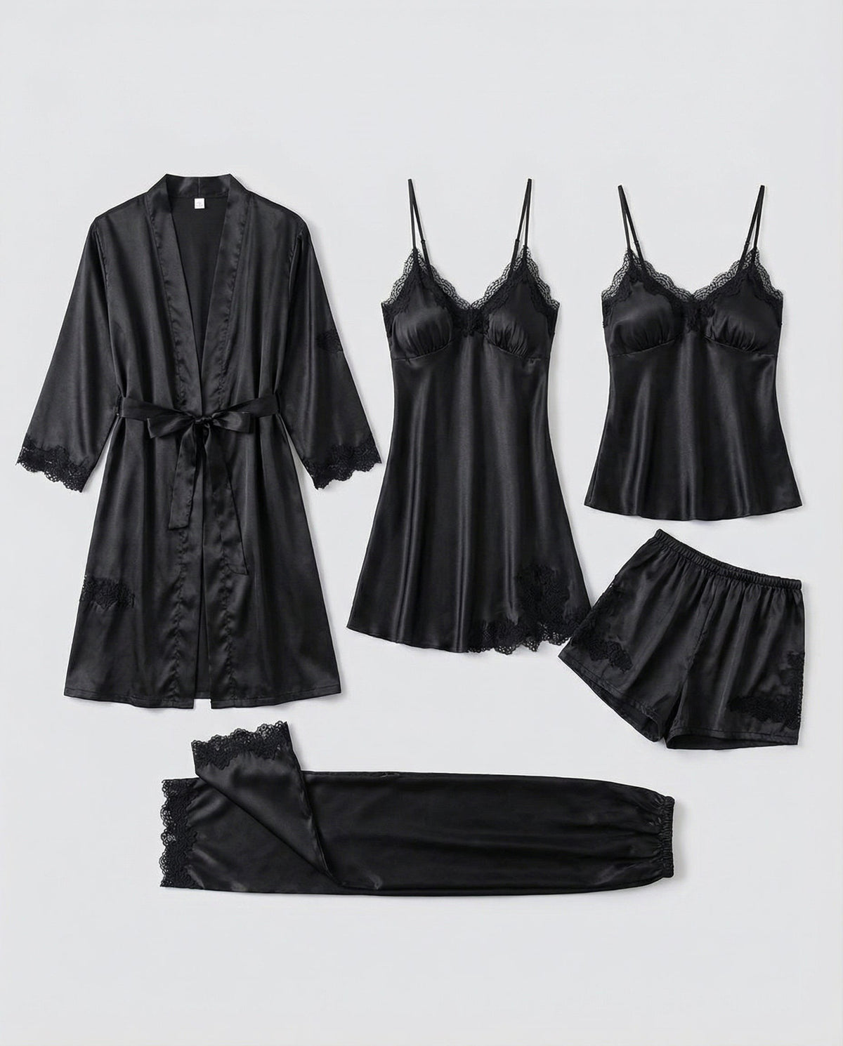 Liliane — Satin Pajama Set for Women with Robe (9)