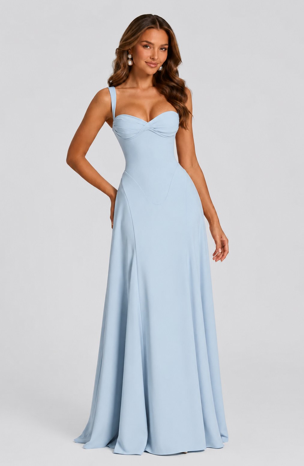 Lina — Chiffon Maxi Dress for Women with Sweetheart Neckline (5)