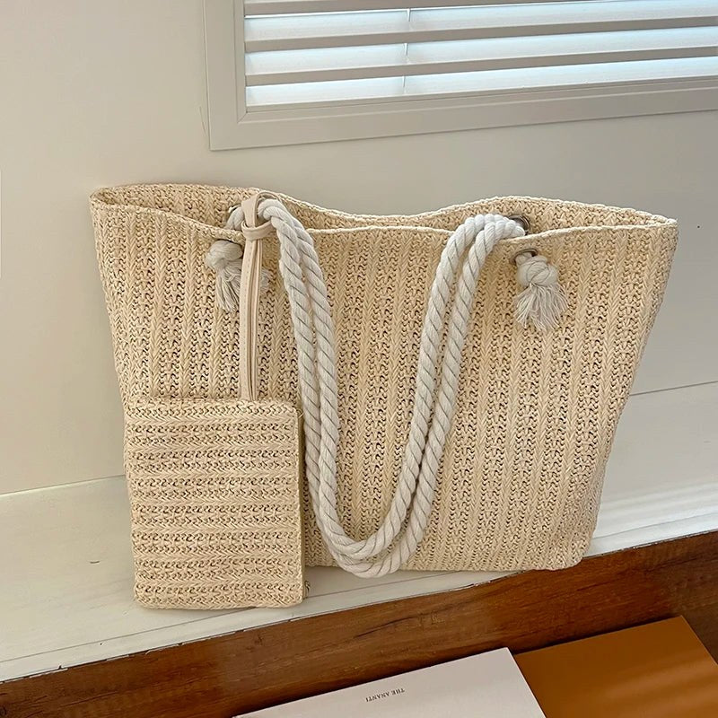 Marcelline — Straw Beach Bag for Women with Rope Handles (3)