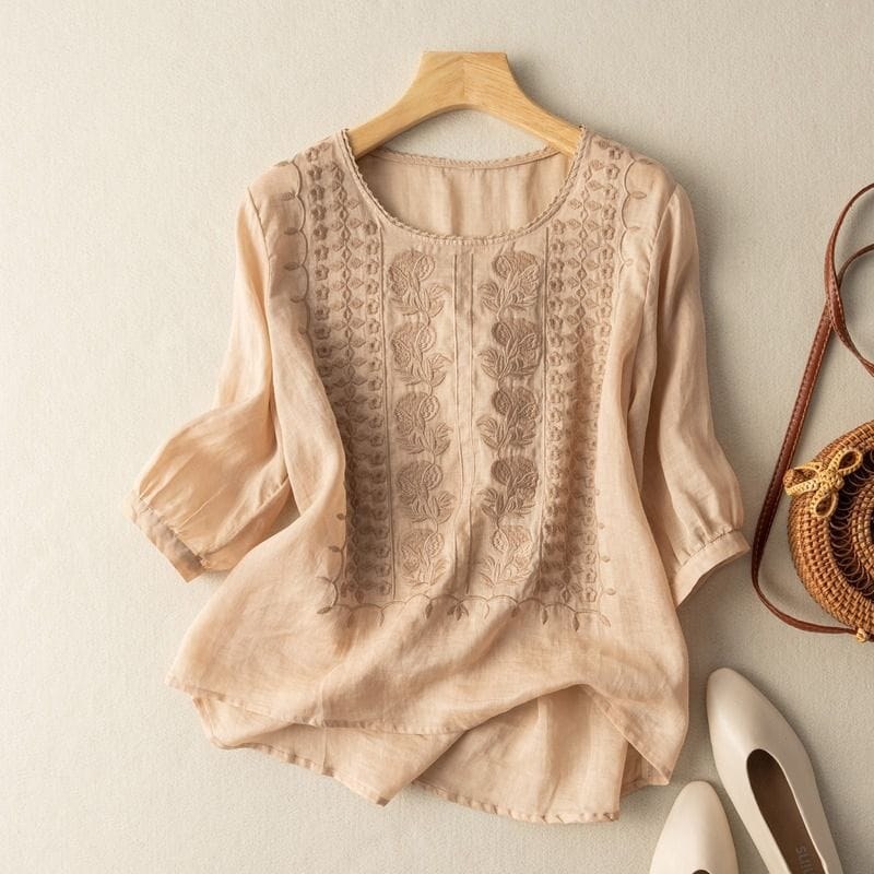 Maylis — Embroidered Linen Blouse for Women (2)