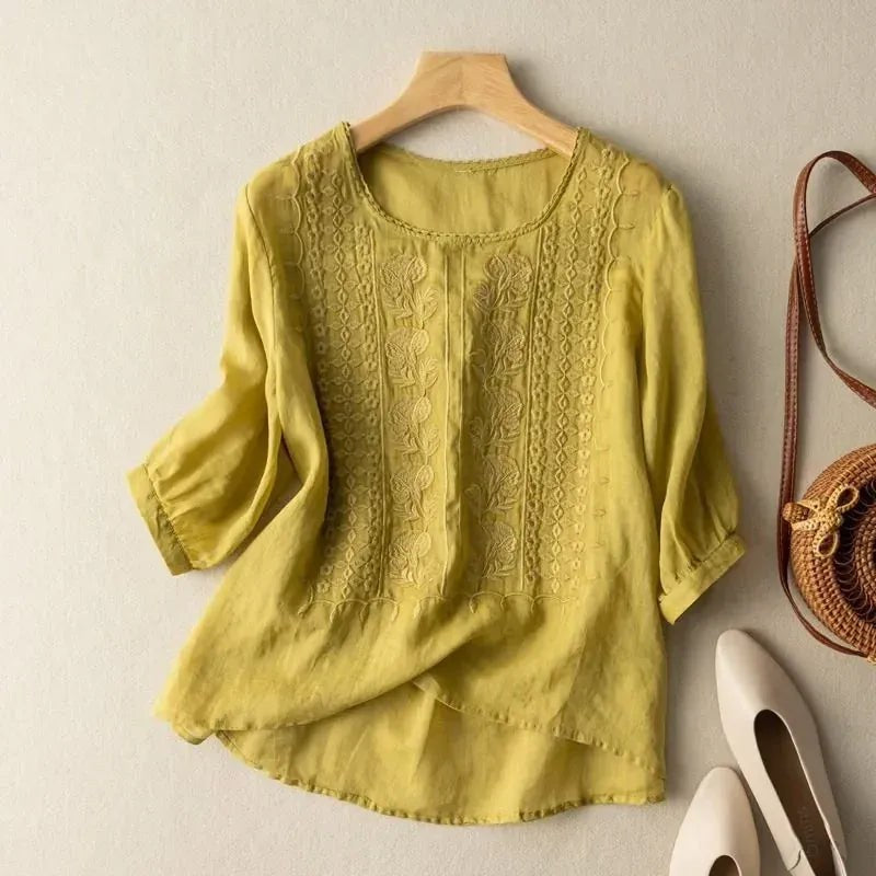 Maylis — Embroidered Linen Blouse for Women (4)