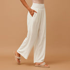 Monique — Wide Leg Summer Pants for Women with Smocked Waist (2)