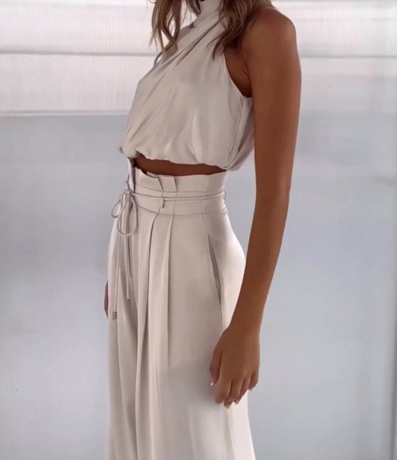 Nais — Satin Pants Set for Women with Halter Top (7)
