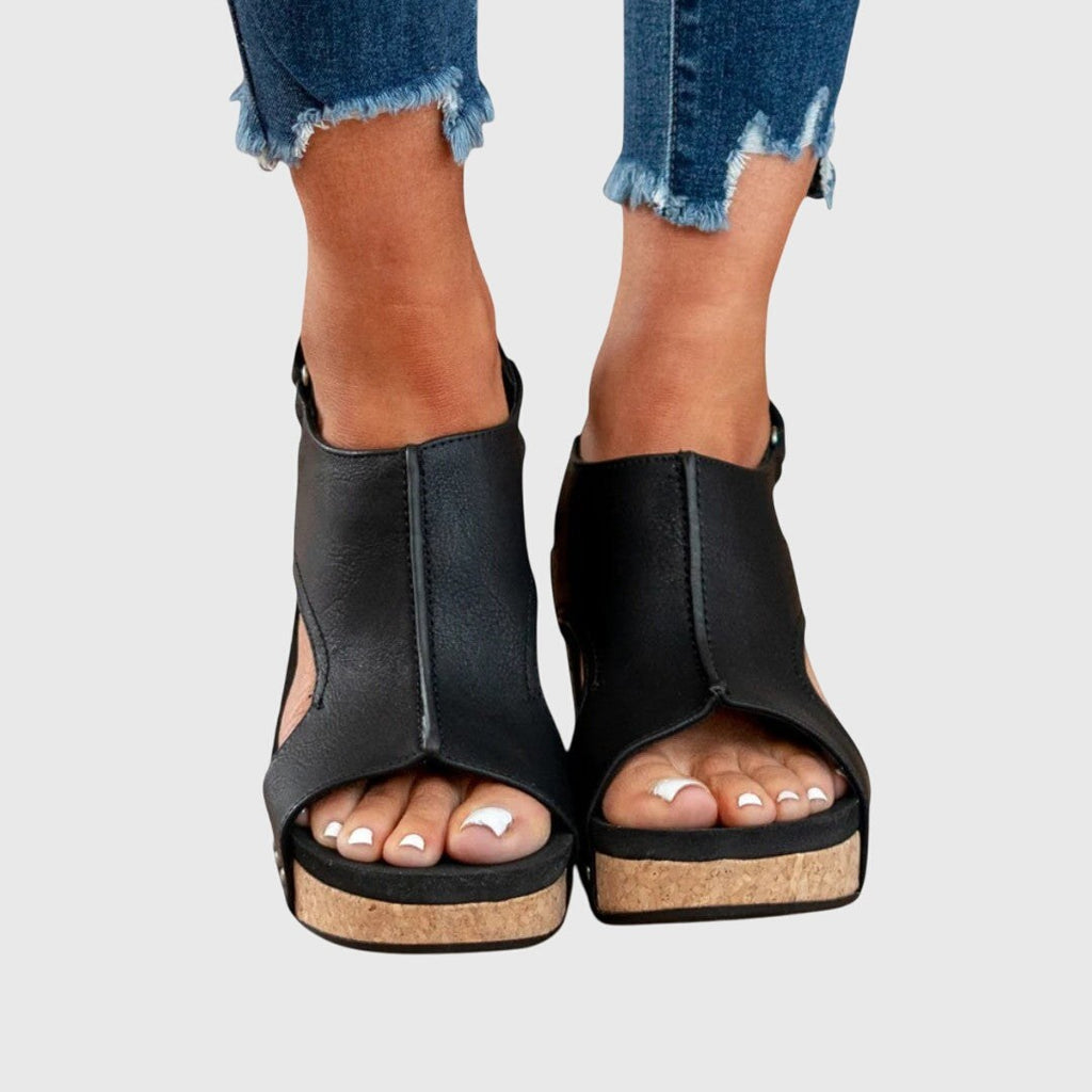 Nicole — Suede Look Wedge Sandals for Women with Open Toe (5)