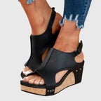 Nicole — Suede Look Wedge Sandals for Women with Open Toe (6)