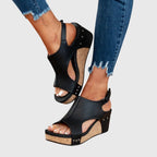 Nicole — Suede Look Wedge Sandals for Women with Open Toe (7)
