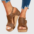 Nicole — Suede Look Wedge Sandals for Women with Open Toe (10)