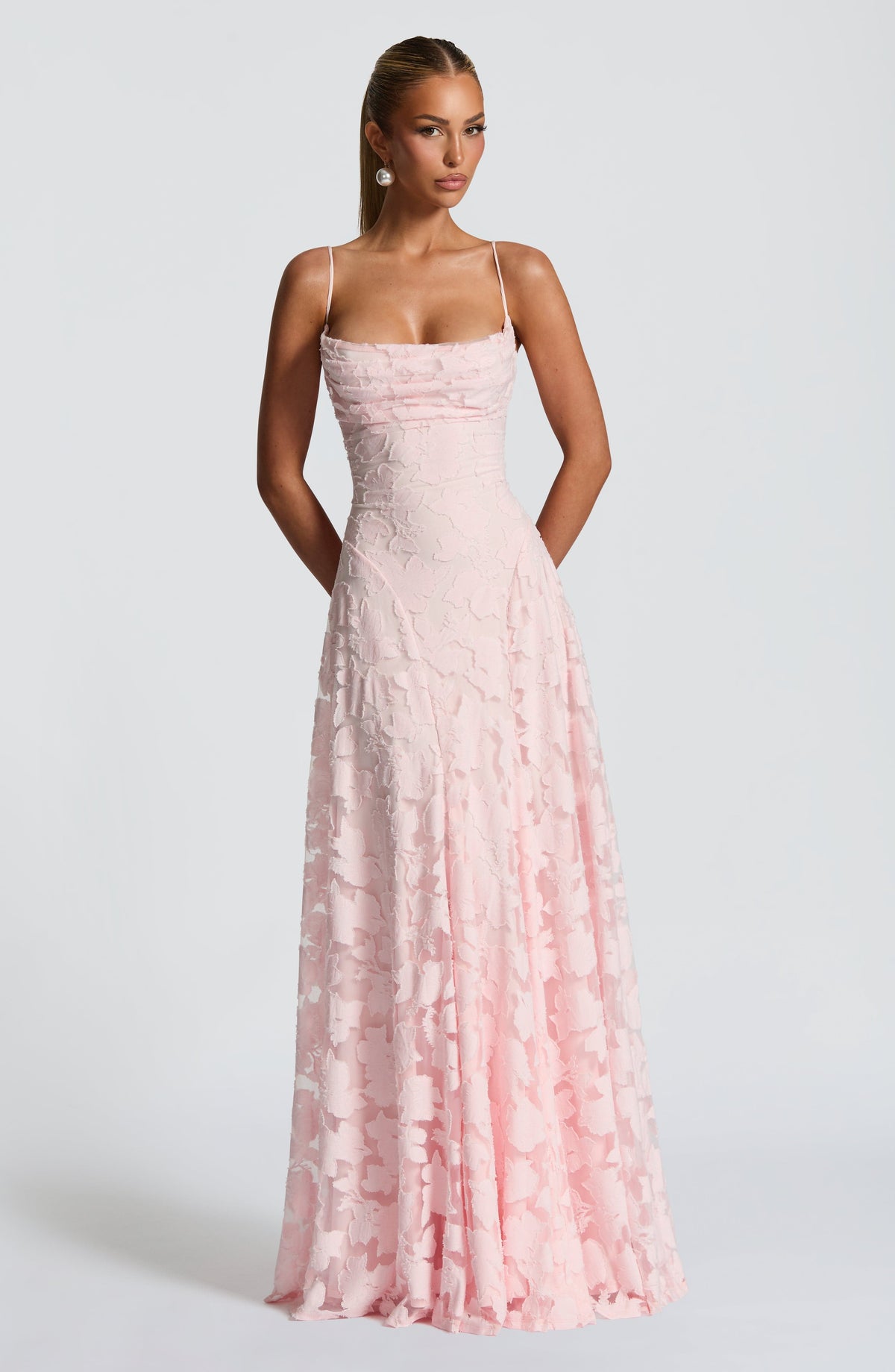 Noelle — Lace Corset Maxi Dress for Women with Spaghetti Straps