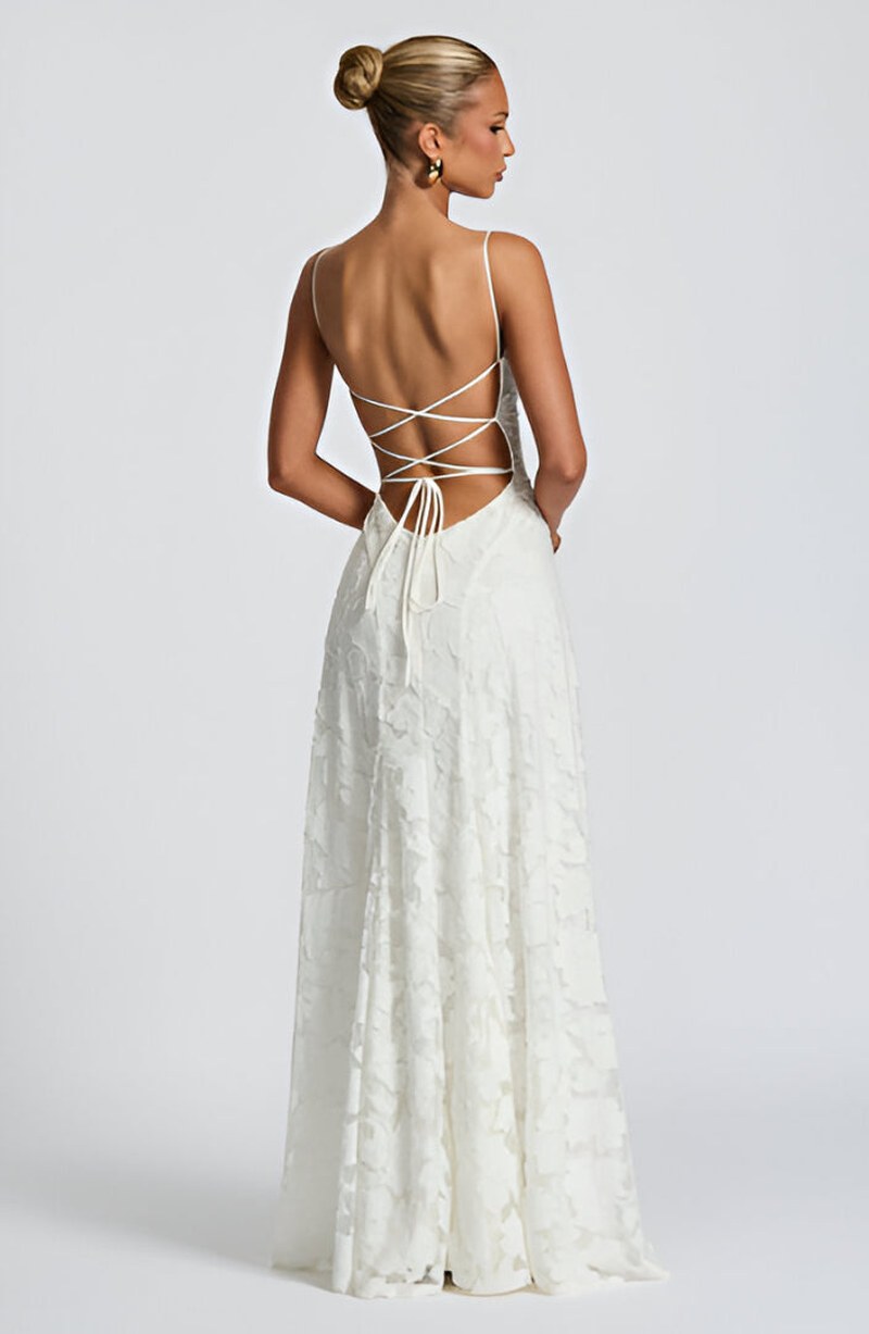 Noelle — Lace Corset Maxi Dress for Women with Spaghetti Straps (9)