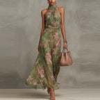 Oceane — Floral Halter Maxi Dress for Women