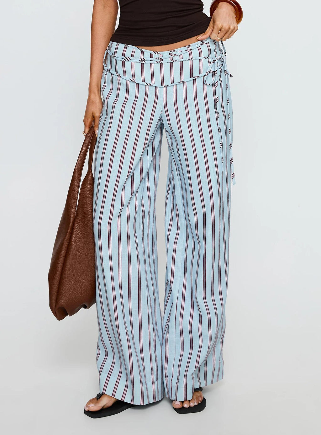 Pauline — Linen Blend Wide Leg Pants for Women with Tie Waist (7)