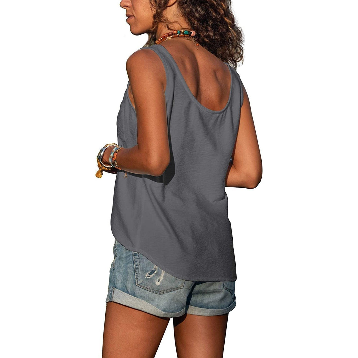 Perrine — Button Tank Top for Women with Round Neck (2)