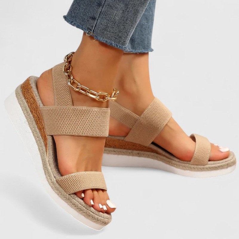 Rachel — Elastic Wedge Sandals for Women with Ankle Strap (2)