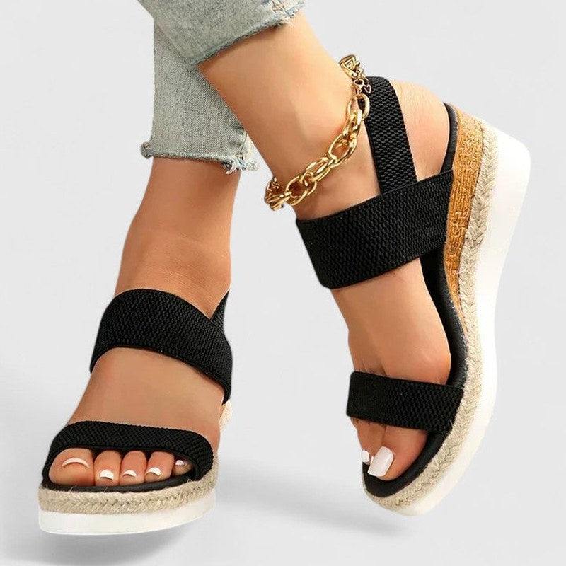 Rachel — Elastic Wedge Sandals for Women with Ankle Strap (3)