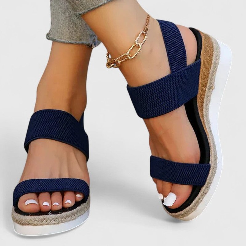 Rachel — Elastic Wedge Sandals for Women with Ankle Strap (5)