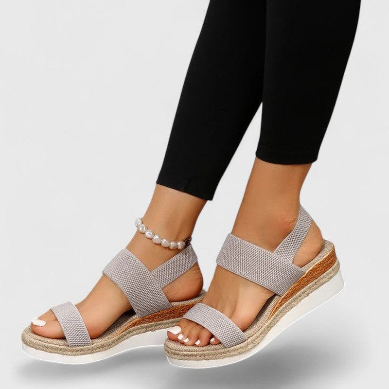 Rachel — Elastic Wedge Sandals for Women with Ankle Strap (6)