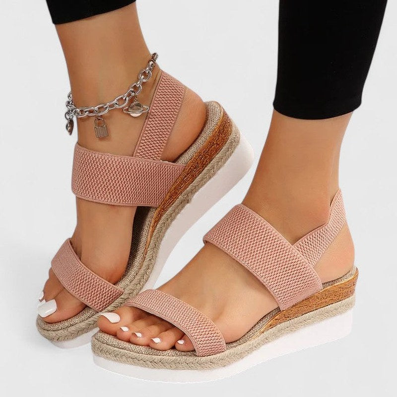 Rachel — Elastic Wedge Sandals for Women with Ankle Strap (8)