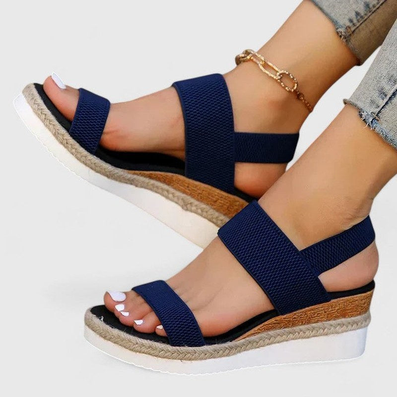 Rachel — Elastic Wedge Sandals for Women with Ankle Strap (9)