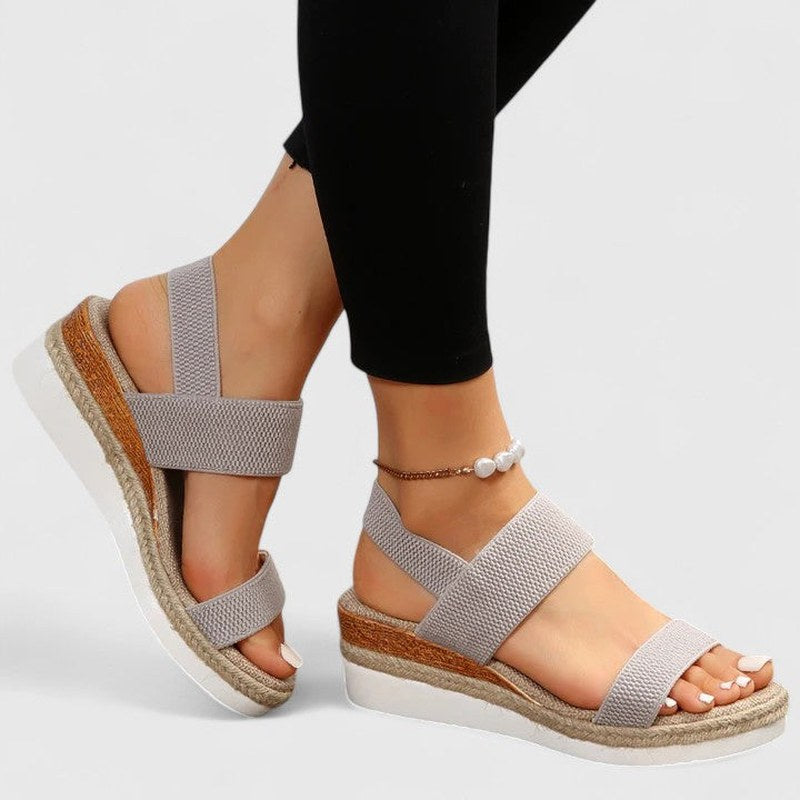 Rachel — Elastic Wedge Sandals for Women with Ankle Strap (10)