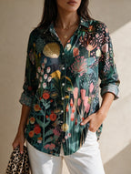 Sabine — Floral Cotton Blouse for Women with Button Front (3)