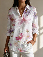 Sabine — Floral Cotton Blouse for Women with Button Front (4)