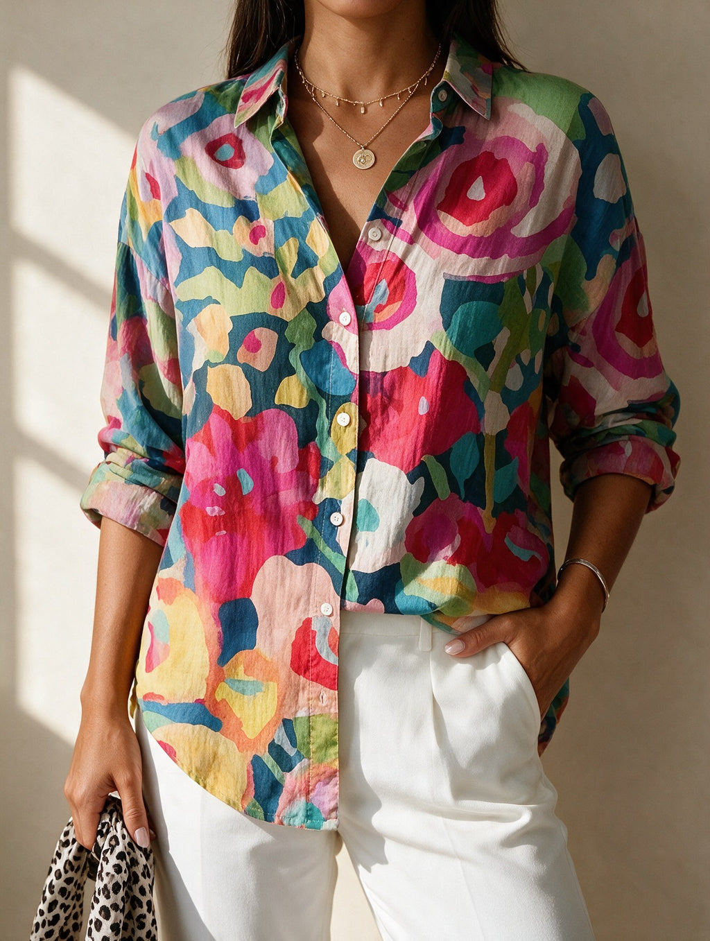 Sabine — Floral Cotton Blouse for Women with Button Front (5)