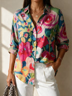Sabine — Floral Cotton Blouse for Women with Button Front (5)