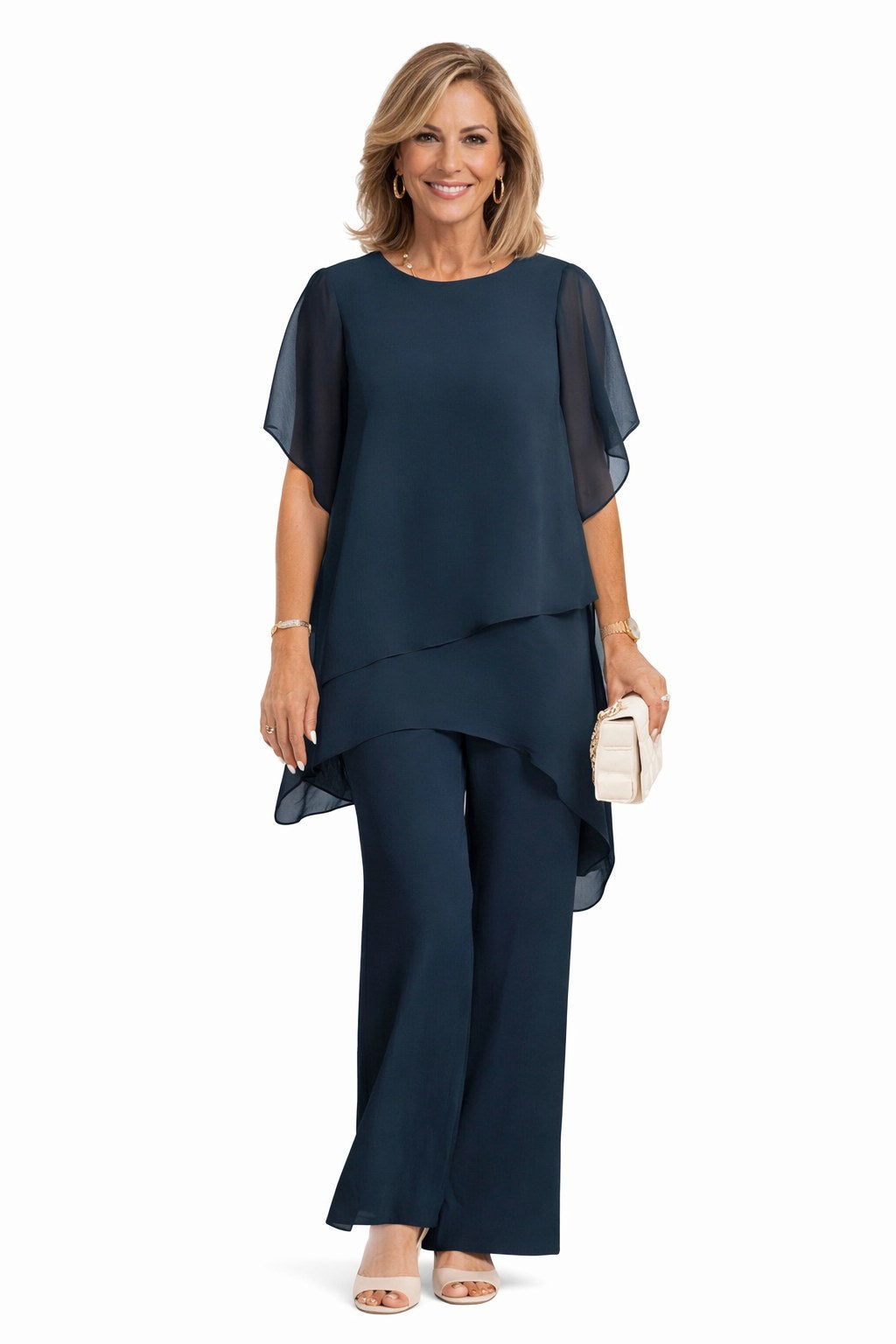 Solange — Chiffon Pants Set for Women with Wide Leg