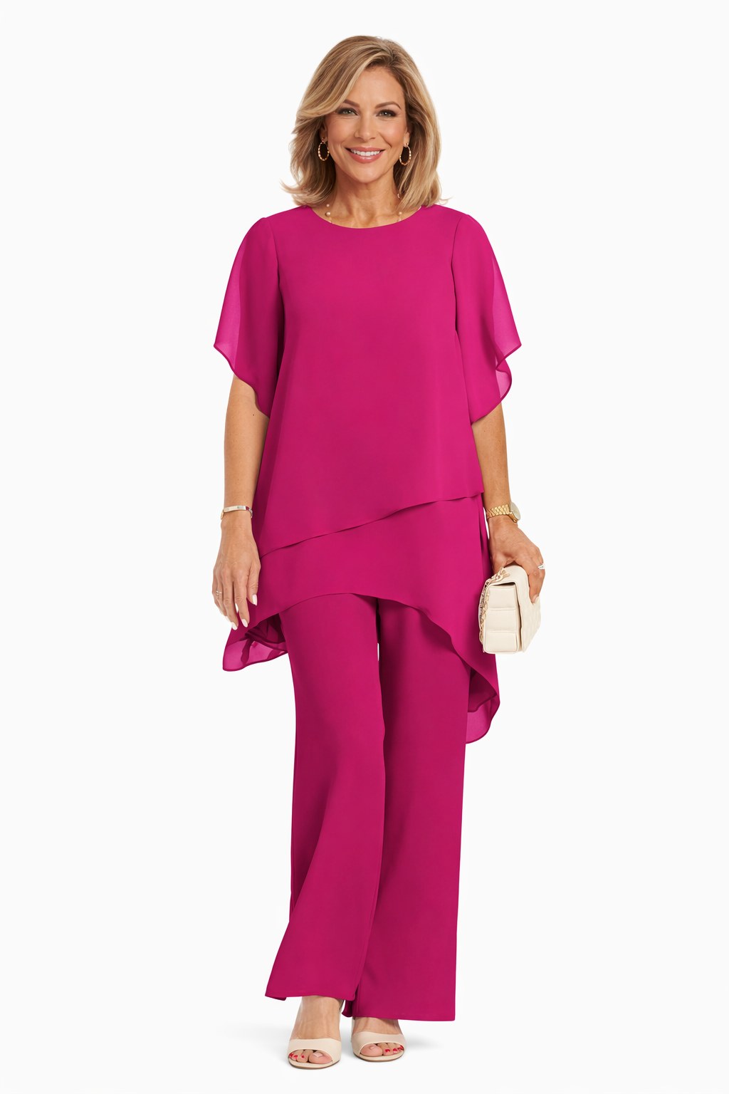 Solange — Chiffon Pants Set for Women with Wide Leg (3)