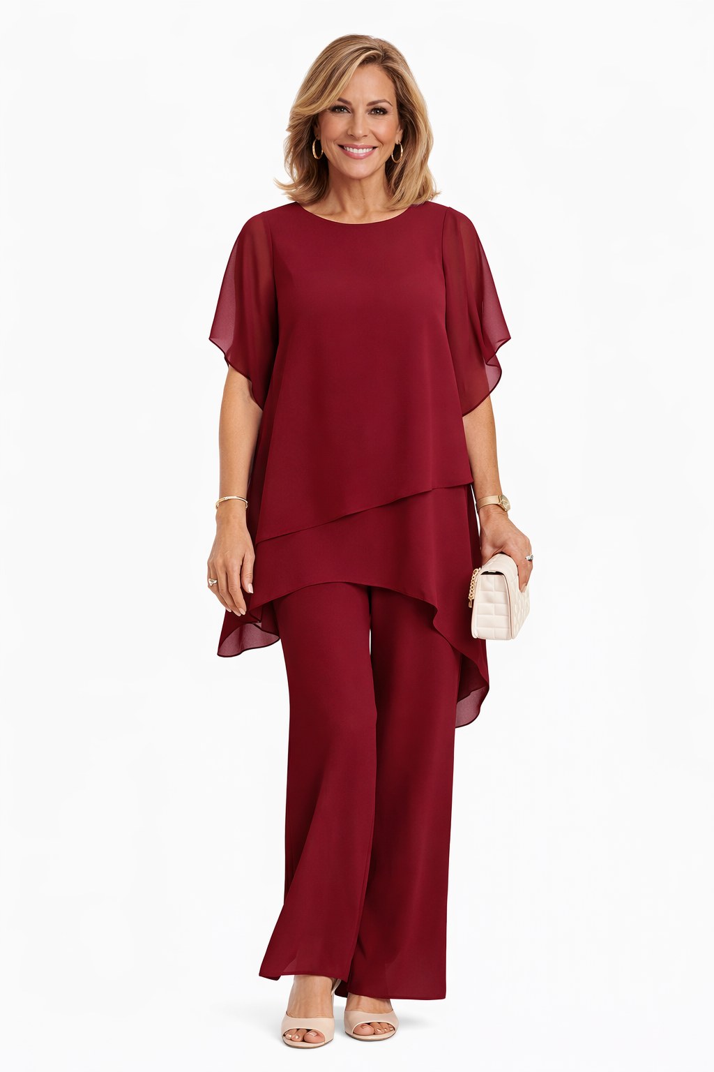 Solange — Chiffon Pants Set for Women with Wide Leg (6)