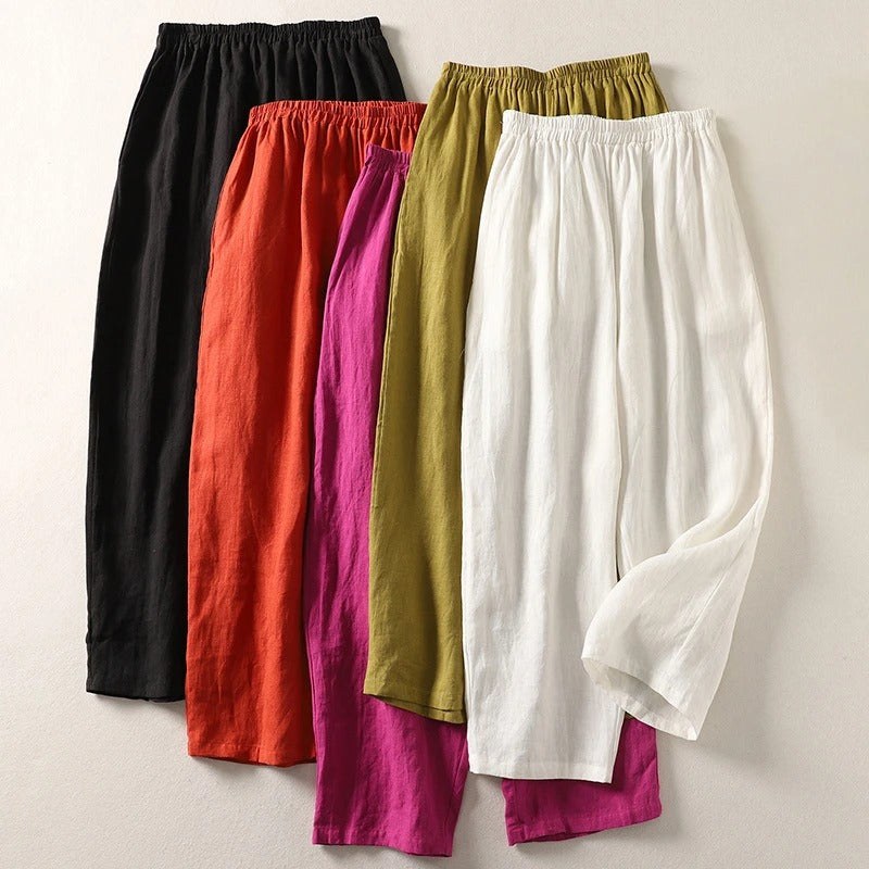 Valerie — Cotton Linen Pants for Women with Elastic Waist and Pockets (2)