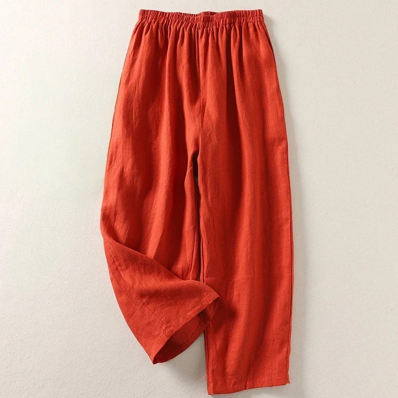 Valerie — Cotton Linen Pants for Women with Elastic Waist and Pockets (3)